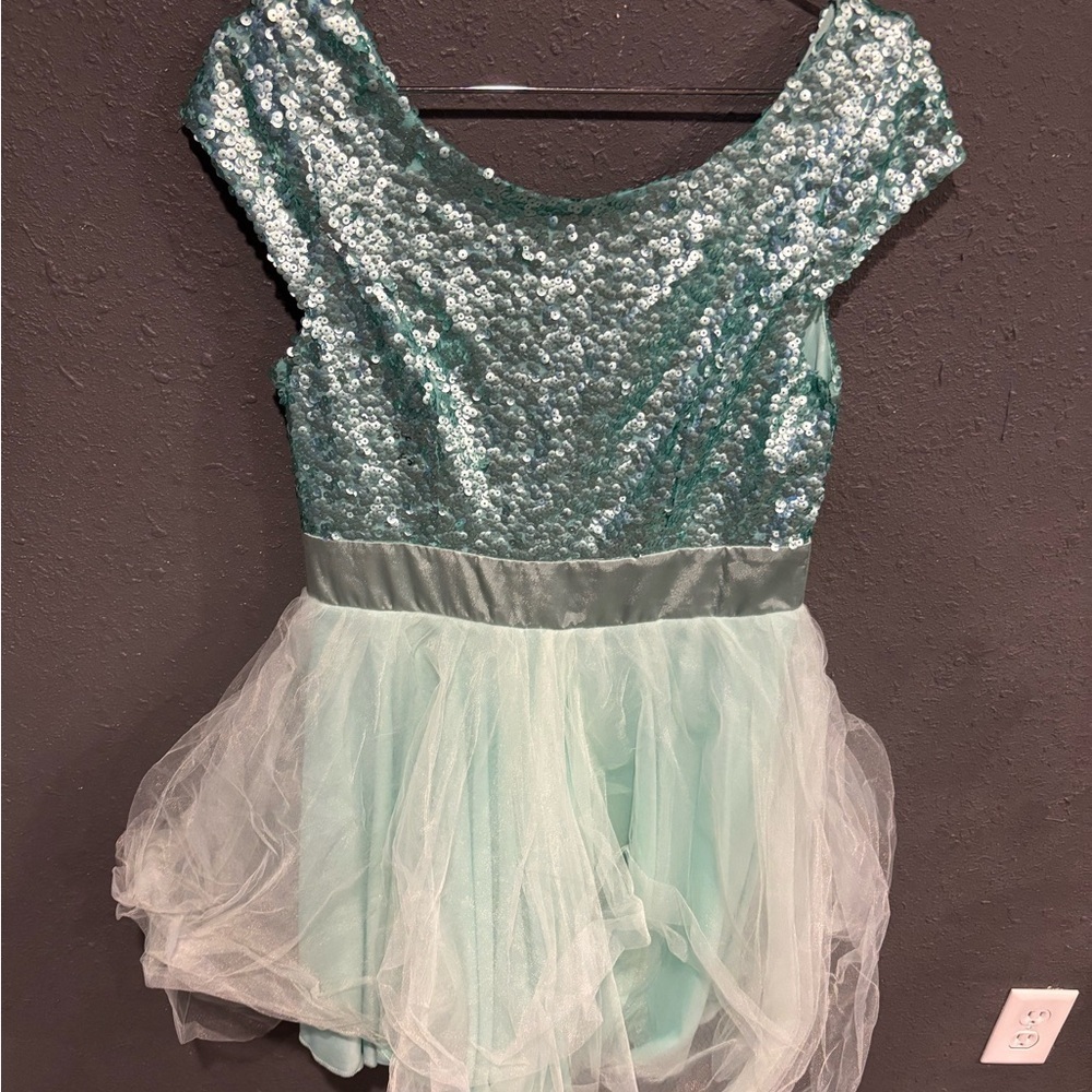 Sparkling Teal Sequin Prom Dress